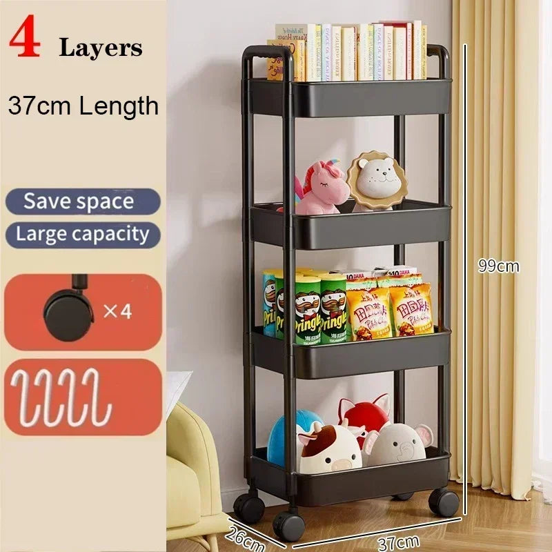 Mobile Kitchen Bookshelf Storage