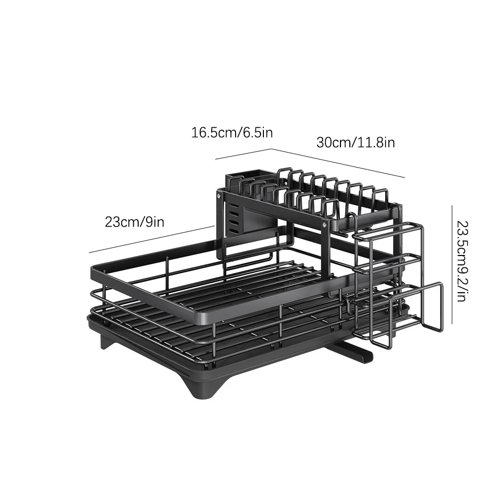 A Tray for Kitchen Sinks, Featuring a Dish Rack And a Water Collection Plate, Multifunctional Draining Rack