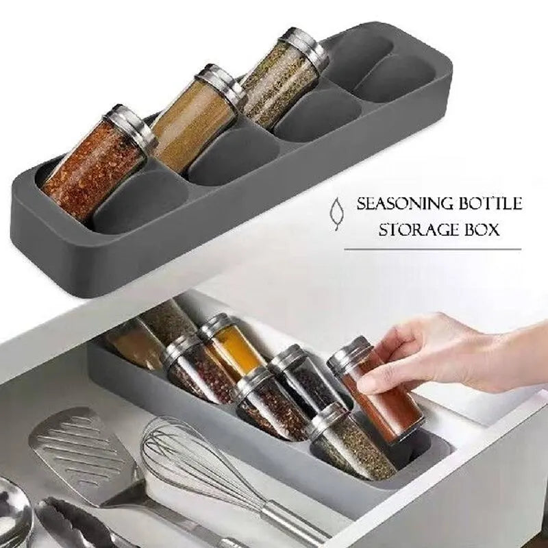 Kitchen Drawer Cutlery Storage Tray Knife Holder Spoon Forks Tableware Organiser Container For Spice Bottles Knives Block Rack