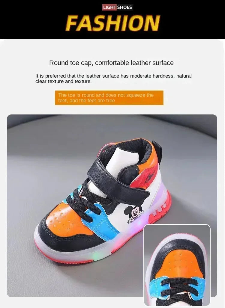 Mickey Mouse LED Shoes – Fun Casual Trainers with Light-Up Soles