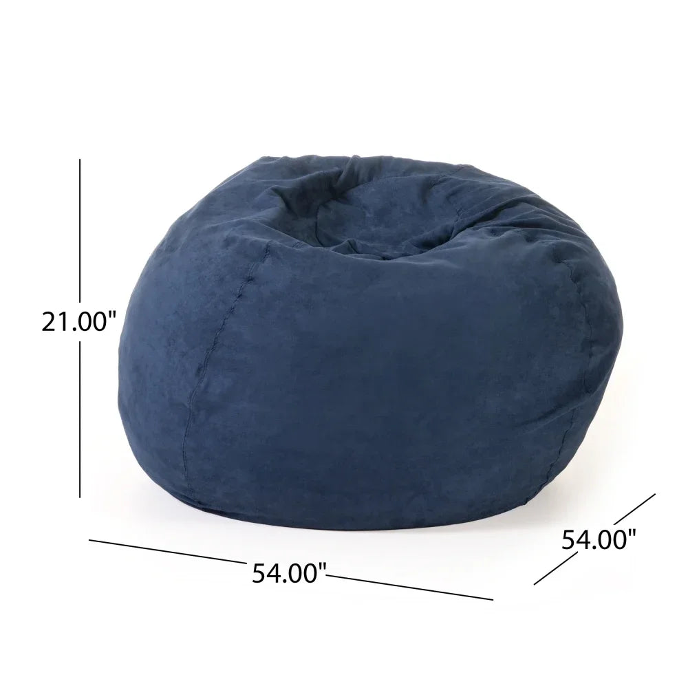 5-Foot Comfortable High-Density Shredded Foam Bean Bag Chair Removable Microsuede Cover Ideal Reading and Bedroom