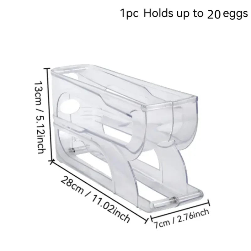 Automatic Egg Dispenser Rolling Egg Tray Organizer, Space Saving Refrigerator Egg Roller,Holds 20/30 Eggs Simultaneously