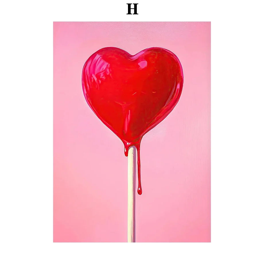 Poster Full Of Love Declaration Of Love Couple Red Heart Cupid Fashion Wall Art Canvas Painting Nordic Poster Nuptial home De