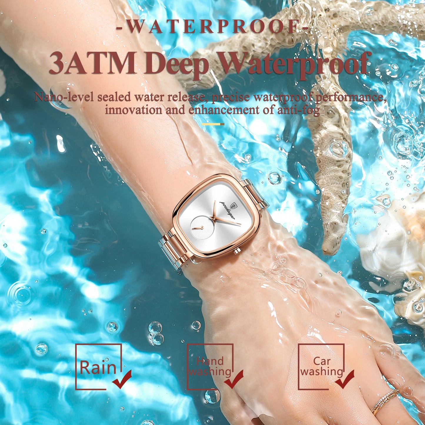 POEDAGAR Original Exquisite Ladies Wristwatch Stainless Steel Waterproof Quartz Watch For Woman Fashion Elegant Women's Watches