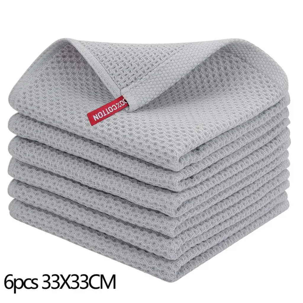 Olanly Kitchen Towel 100% Cotton Dishcloth Waffle Weave Kitchen Cloth Super Absorbent Quick Drying Wash Cloth Home Cleaing Towel