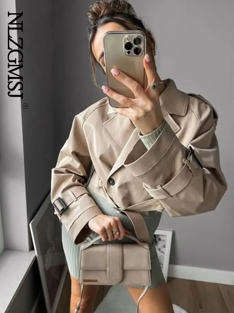 Belt Cropped Trench Coat