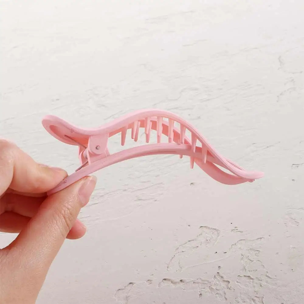 Large Matte Candy Color Hair Claw – Simple Plastic Duckbill Clip for Women and Girls