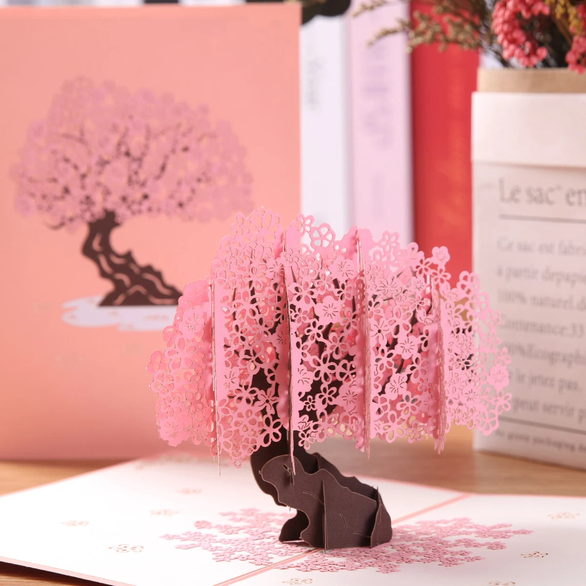 Pop-Up Flower Card Flora 3D Greeting Card for Birthday Mothers Father's Day Graduation Wedding Anniversary Get Well Sympathy