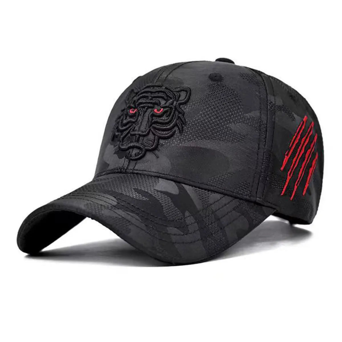 Tiger head embroidered baseball cap for men and women, casual street fashion, versatile style