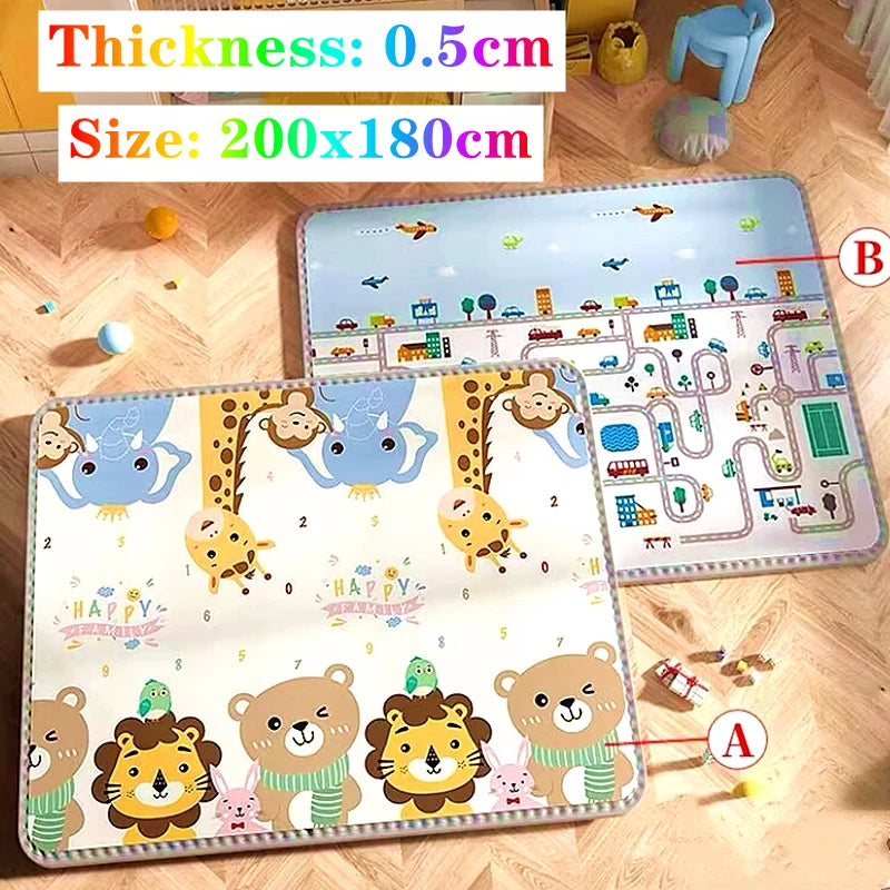 200*180 cm Thickness 0.5cm Baby Play Mat Children Puzzle Toy Crawling Carpet Kids Rug Game Activity Gym Developing Rug Foam Soft