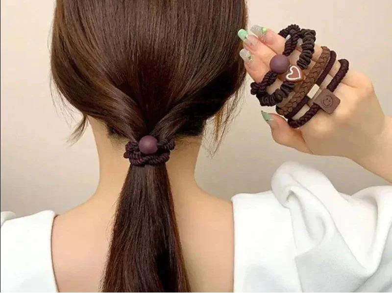 10-Piece Women’s Elastic Hair Ring Set – Soft No-Snag Bands