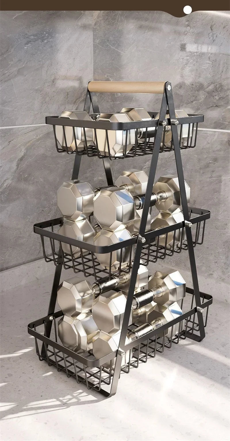 2-3 Tiers Countertop Fruit Basket Portable Iron Art Kitchen Organiser for Fruits Bread Snacks Storage Rack