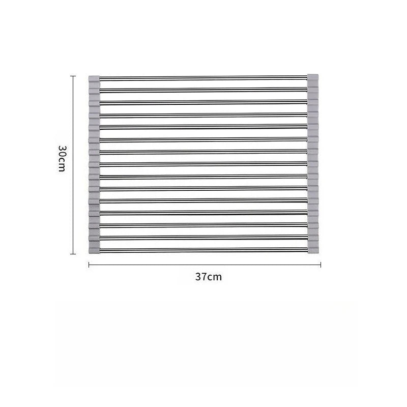 1pc Foldable Dish Drainer, Roll Up Dish Drying Rack ,Kitchen Sink Holder Organiser,Tableware Plate Storage Shelf