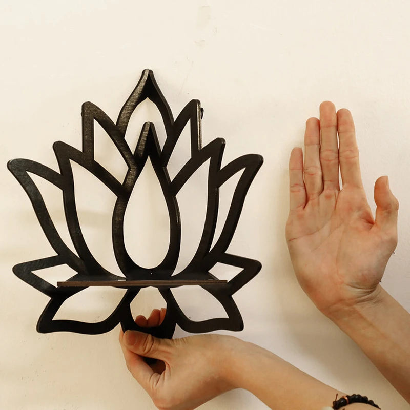 Wooden Lotus Hollow Essential Oil Candle Holder