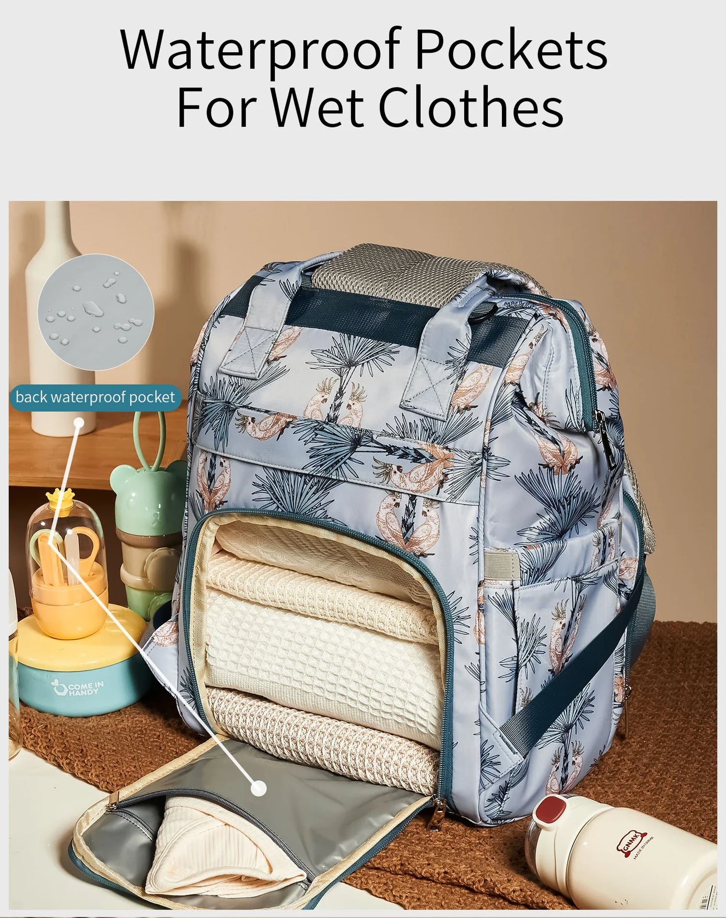 Nappy Bag Backpack Baby Essentials Travel Tote Multifunction Waterproof with Changing Station Pad Stroller Straps Big for Mommy