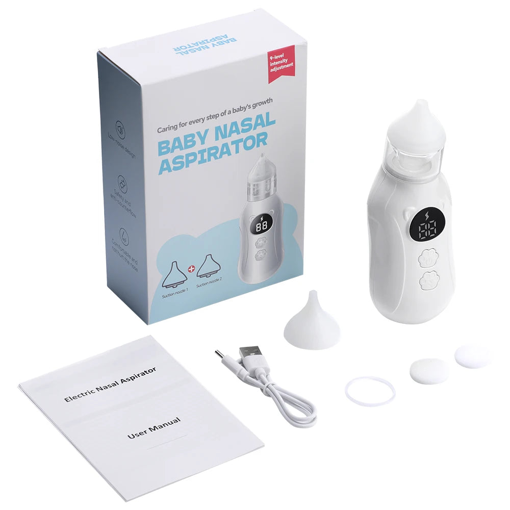Baby Nasal Aspirator Electric Nose Cleaner with Built-In Music Nursery Rhymes Rechargeable Nose Booger Sucker for Infants Babies