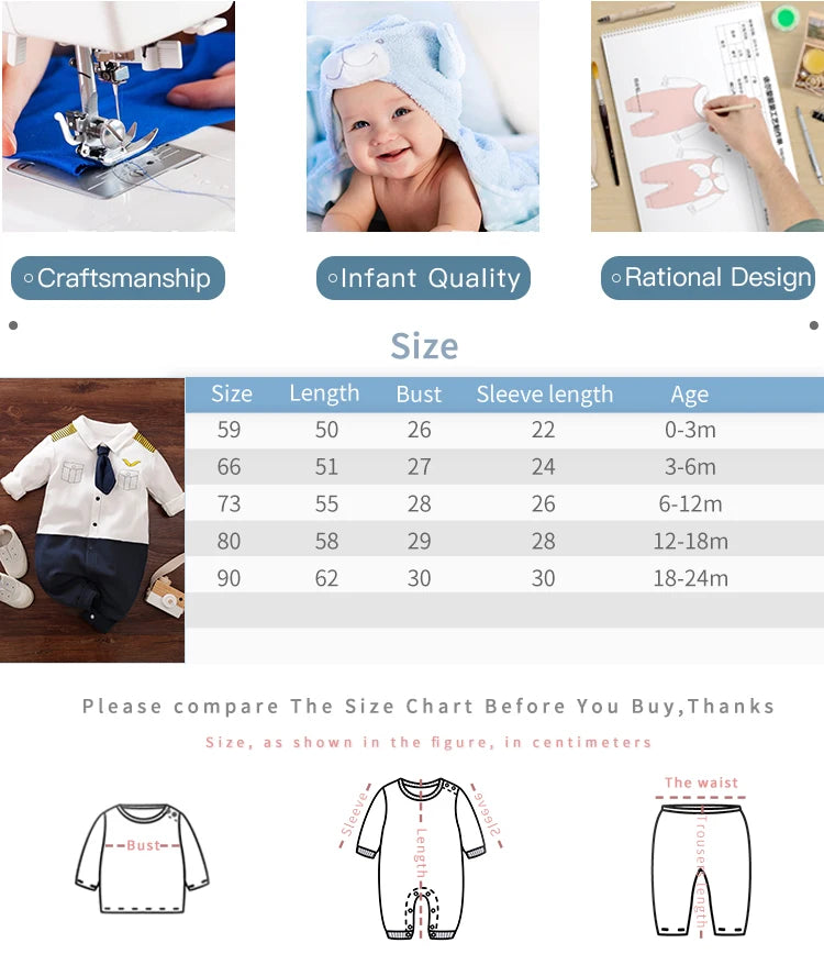 Newborn Clothes Handsome Airplane Long Dress Cotton Soft 0-18 Boys And Girls Spring andAutumn Long Sleeved Baby Jumpsuit