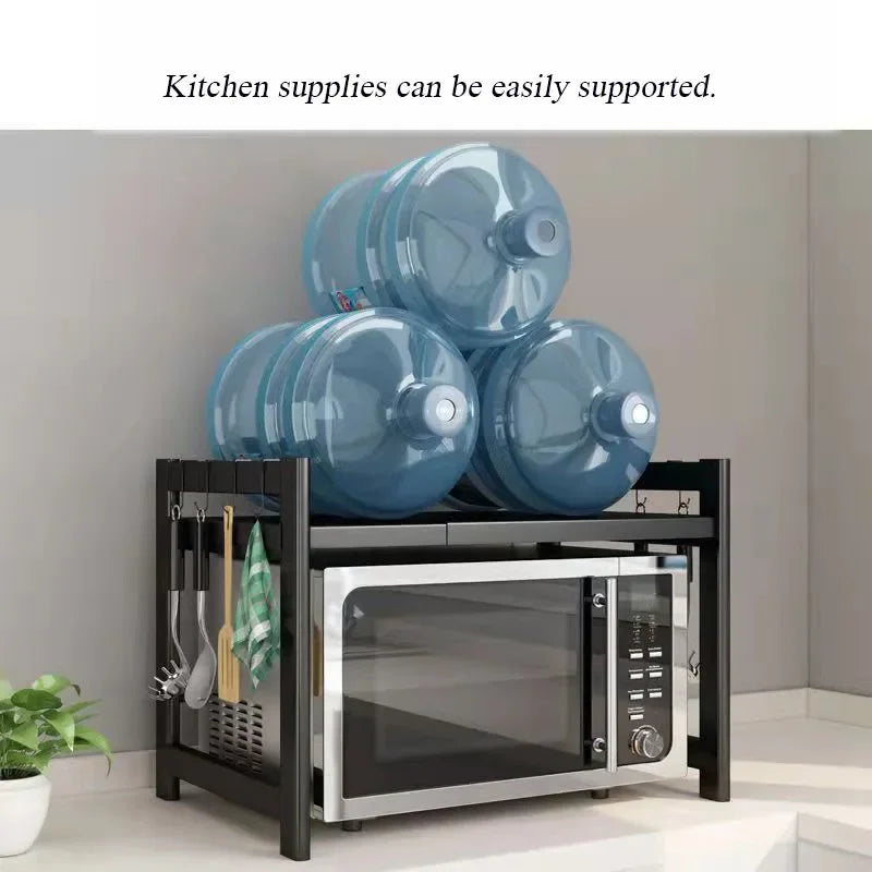 Retractable Multi-Functional Kitchen Rack Table Microwave Stove Rack Stove Cabinet Storage Rack Rice Cooker Storage Rack