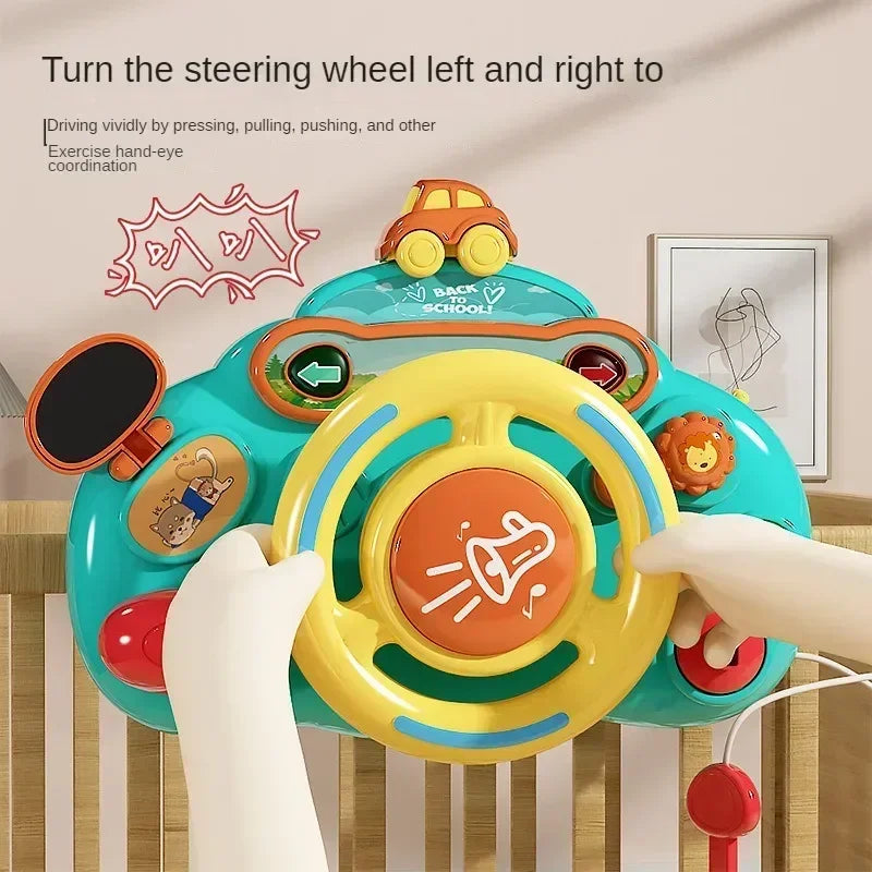 Baby Toy Electric Simulate Driving Car Co-pilot Steering Wheel