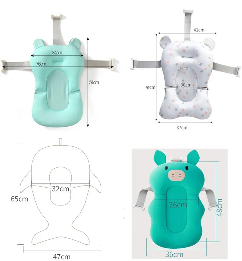 Baby Bath Seat Support Mat Shower Safety Tub Pad Newborn Bathtub Recliner Infant Anti-Slip Soft Comfort Body Cushion Baby Stuff