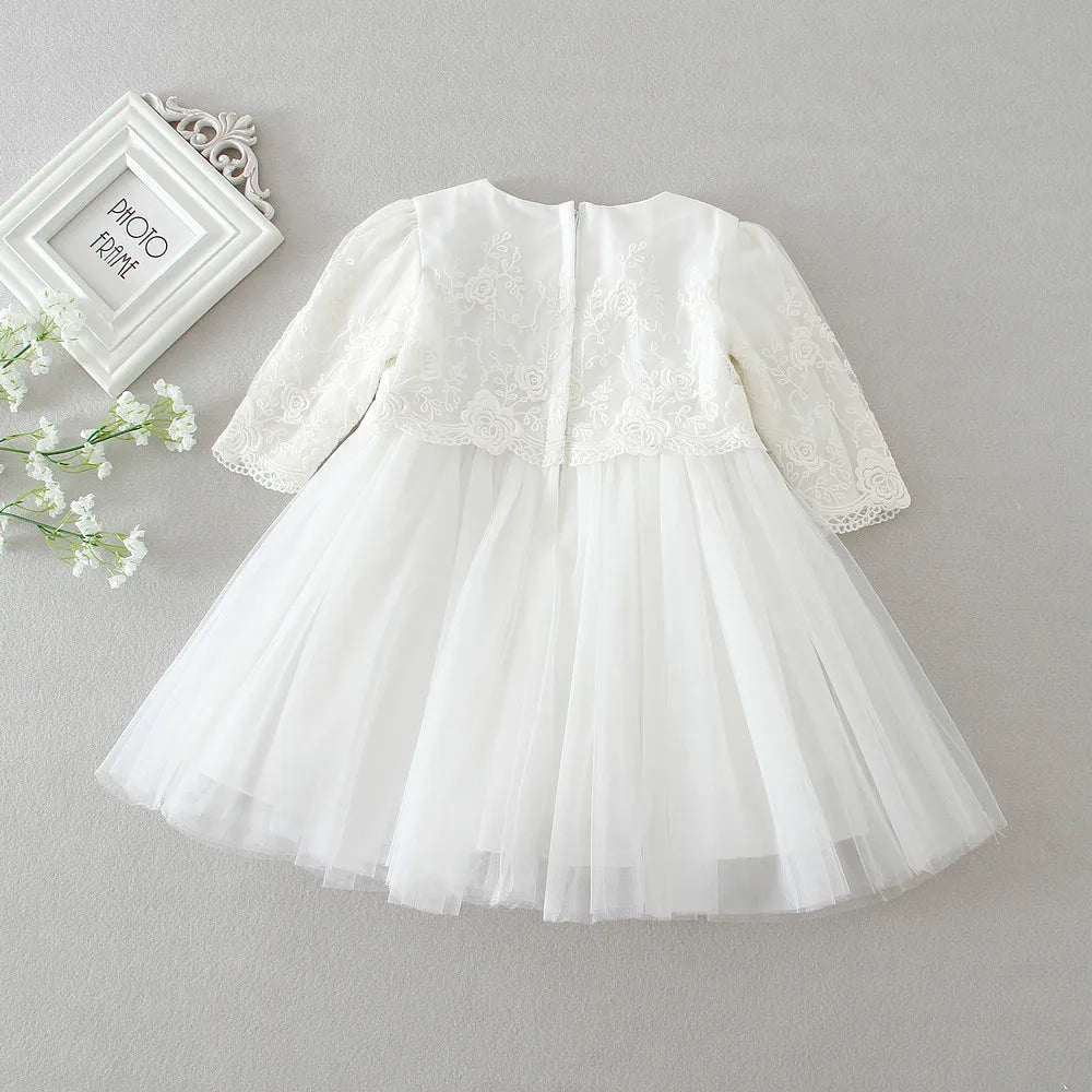 Hetiso Baby Girls Dress Long Sleeve Kids First Birthday Ball Gown Infant Dresses for Baptism Bridesmaid party 3-24 month