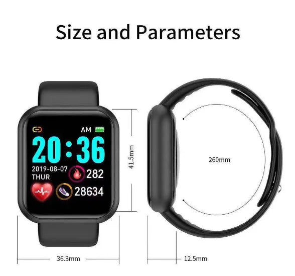 Y68 Smart Watch Color Screen Step Counting Multi Sports Mode Message Reminder Photography Music Remote Control Smart Band D20