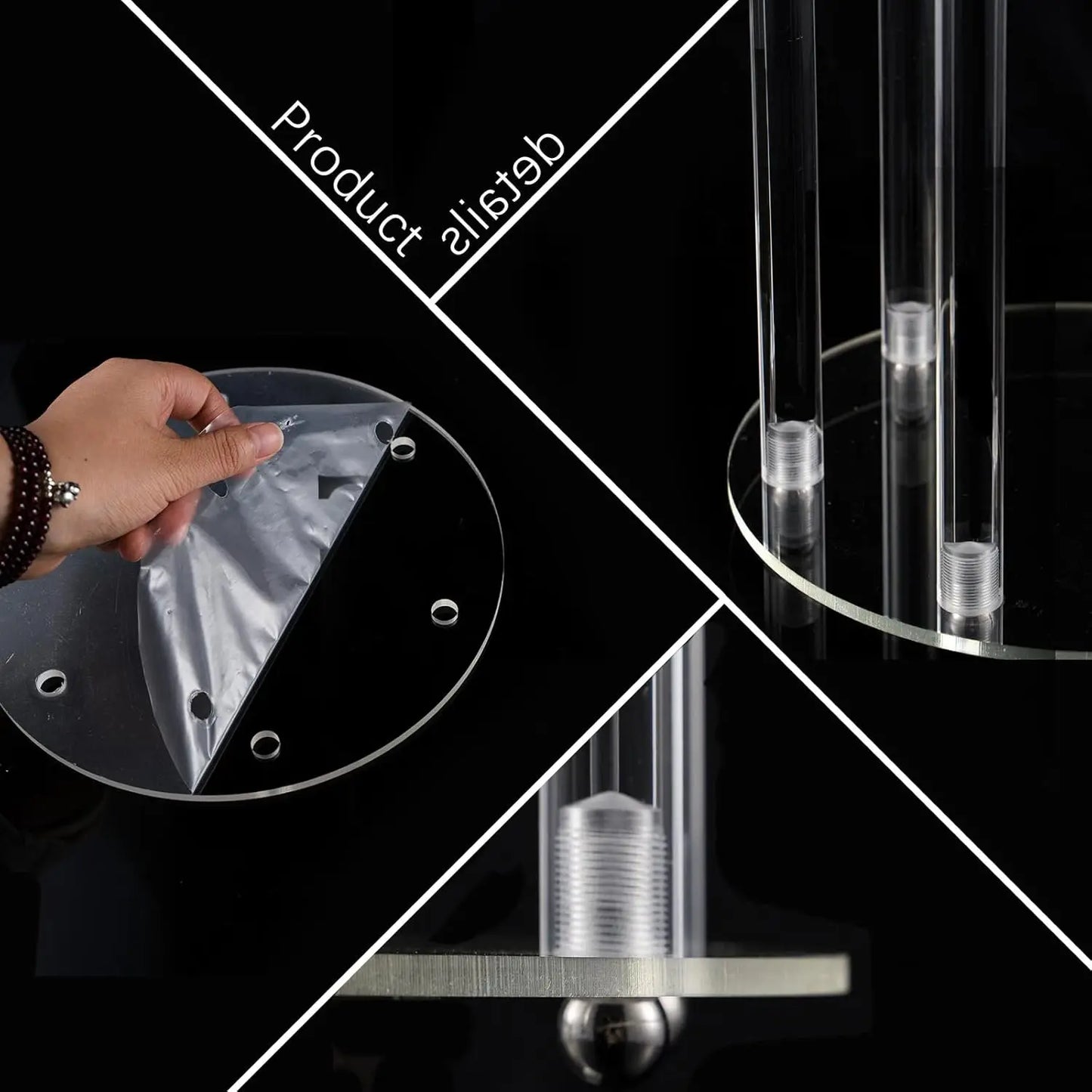 20Sets Acrylic Candelabras Centerpieces for Wedding 38.5inch Clear 8 Arm Candlesticks Holder for Event Fit LED Candles