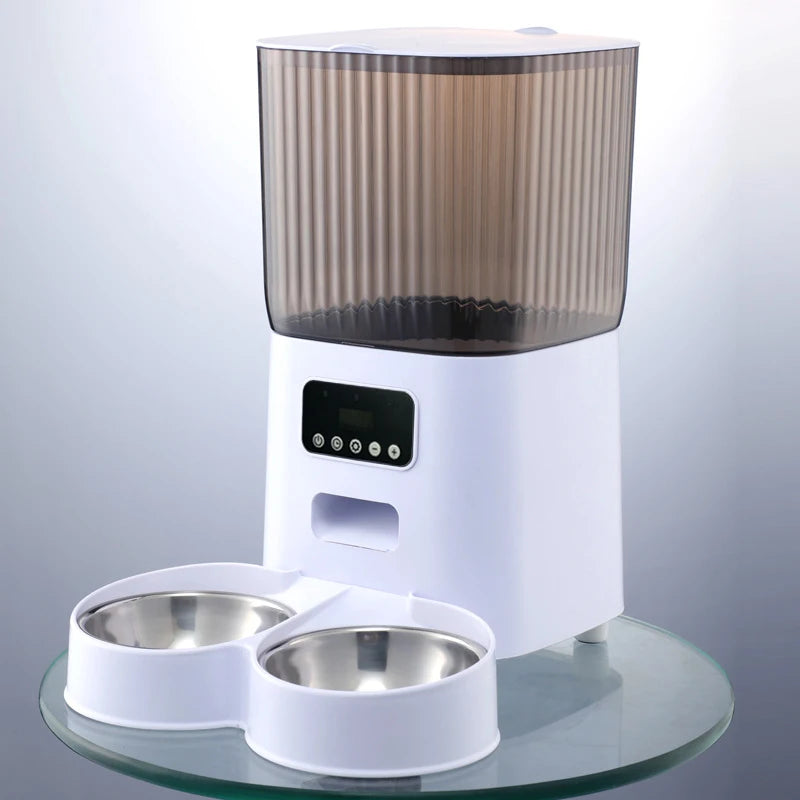 5L Smart Automatic Pet Feeder with Camera – WiFi Cat & Dog Food Dispenser with Timed Portions and Stainless Steel Bowl