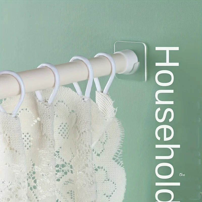 Self Adhesive Telescopic Pole Support Sticker Punch-free Household Telescopic Rod Holder Crossbar Wall Hooks Fixing Bracket