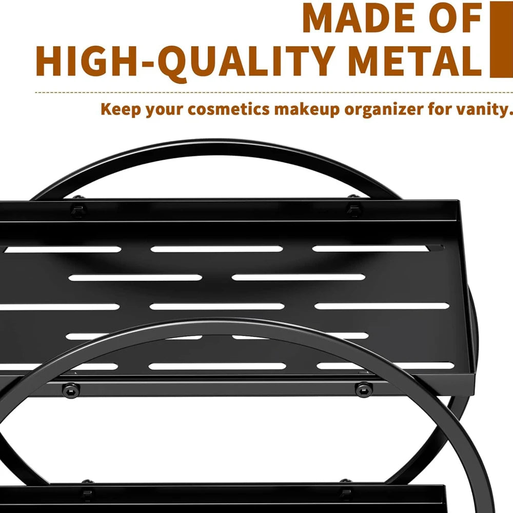 Bathroom Storage Rack, 1 Count Iron Bathroom Cosmetics Storage Rack, Desktop Organiser, Dressing Table Rack, Home Supplies