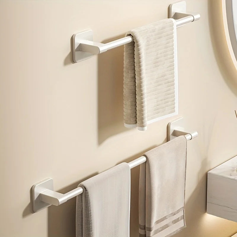 1 Piece Of Bathroom Facilities White Non-Perforated Wall-Mounted Bathroom Towel Bar Size 40-60cm Storage Rack Towel Rack Bathroo