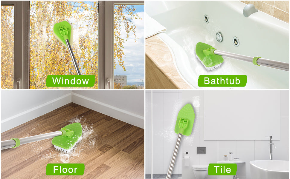 Triangle Sponge Telescopic Glass Wiper Multifunctional Cleaning Pad Bathroom Floor Cleaning Brush Kitchen Supplies Cleaning Tool