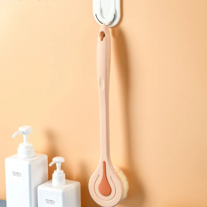 Bathroom Body Brush Kit with Long Handle: Soft-Hair Brush, Back Scrubber & Shower Massage Tool