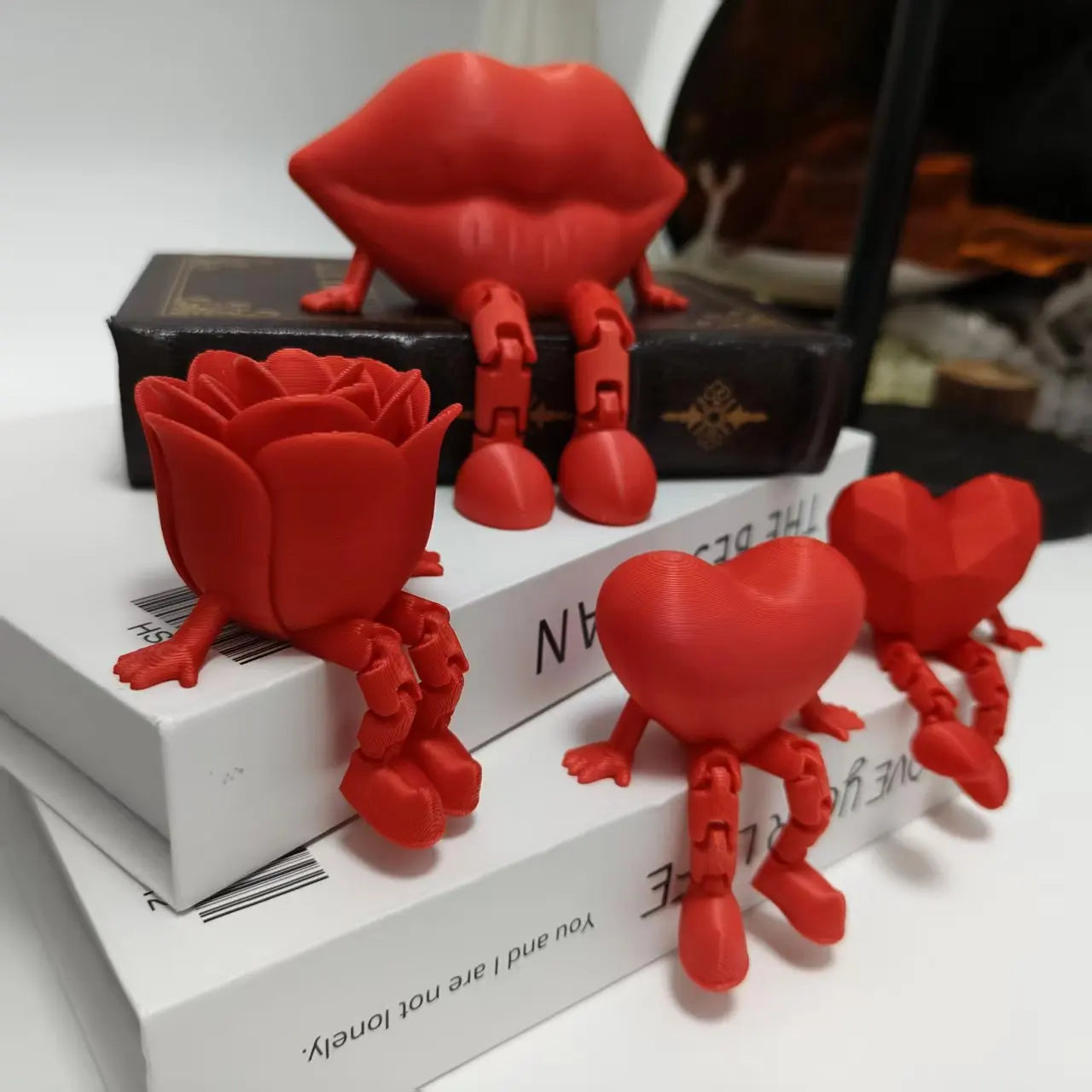 3D Printed Heart Ornament Desk Accessiories Wedding Party Decorations Romantic style Movable decoration Statue Holiday Gifts
