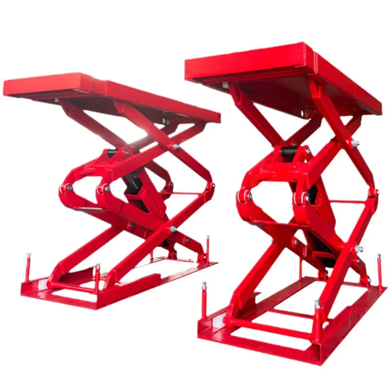 Ultra-thin small scissor lift electric lift table auto repair, ultra-thin no-digging car maintenance equipment
