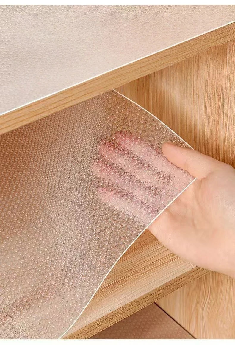 Water Drop Pattern Kitchen Cabinet Liner Eva Waterproof Refrigerator Mat Placemat Non-Sticky Easy to Clean Drawer Liner Moisture-Proof and Mildew-Proof