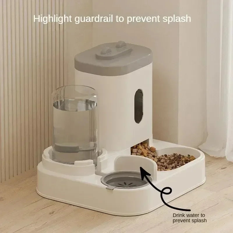 Automatic Pet Feeder and Water Dispenser 2in1 Raised Food Bowl with Water Fountain
