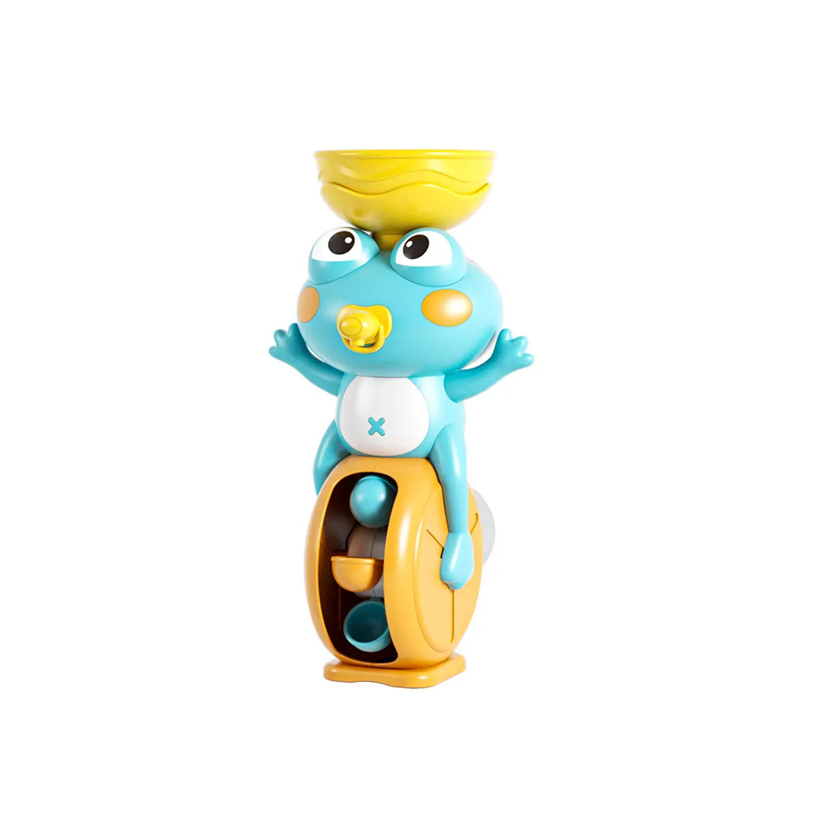 Cute Frog Waterwheel Bath Toy for Children Toddler Water Play Game in Bathroom Kid Shower Gift with Rotating Suction Cup