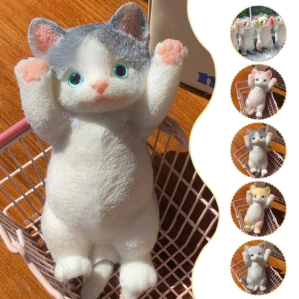 Cat Squeeze Toy Cat Decompression Toy Soft TPR Super Cute Stress Relieving Toy Doll Gifts for Kids Christmas Stocking Stuffers