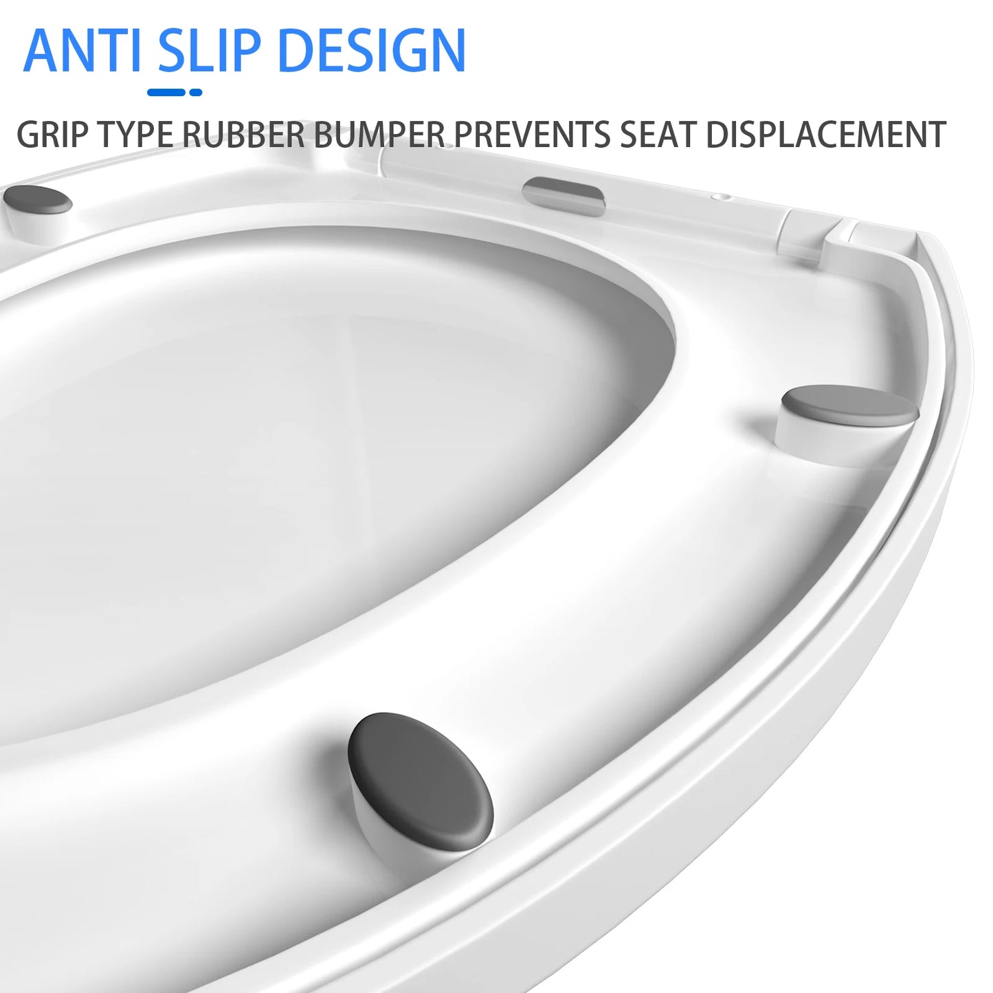 Soft Close Toilet Seat with Quick Release, Heavy Duty PP Anti-Bacterial Toilet Seats White with Adjustable Hinges,O Shape Toilet