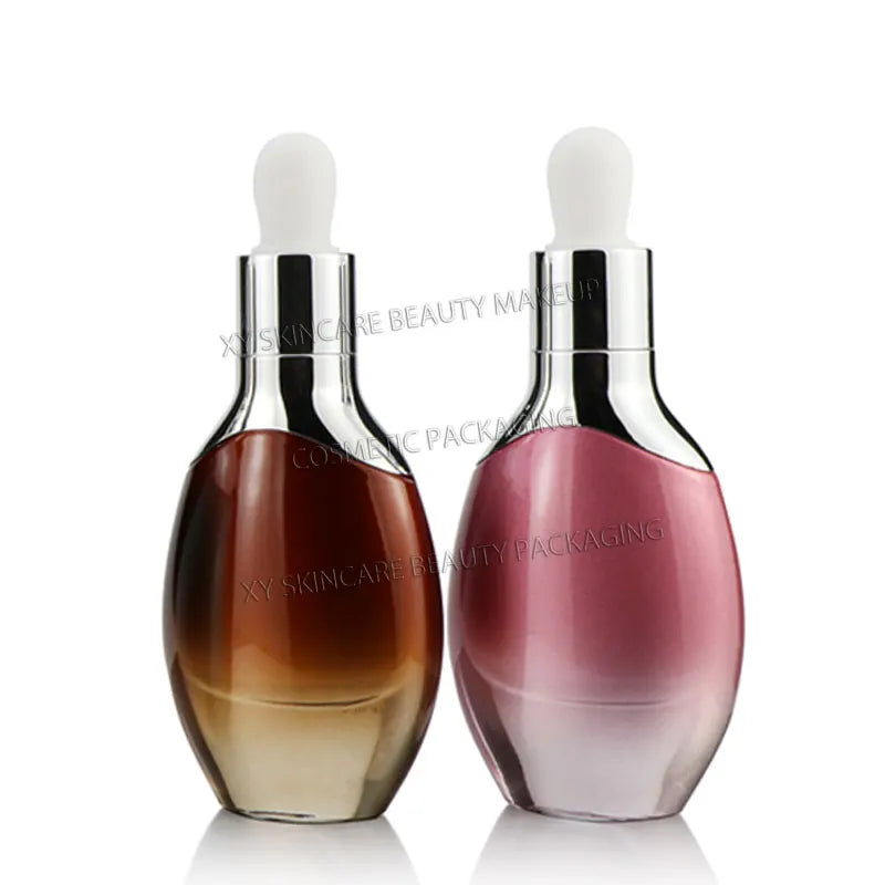 wholesale flat 10pcs dropper bottles refillable glass bottles cosmetics packaging and container serum essential oil bottles