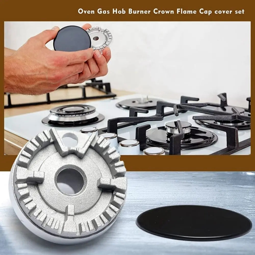 Gas Burner Flame Cap Cooker Hat Set Upgraded Oven Gas Hob Burner Stove Lid Fits Most Gas Stove Burners Replacement Kit