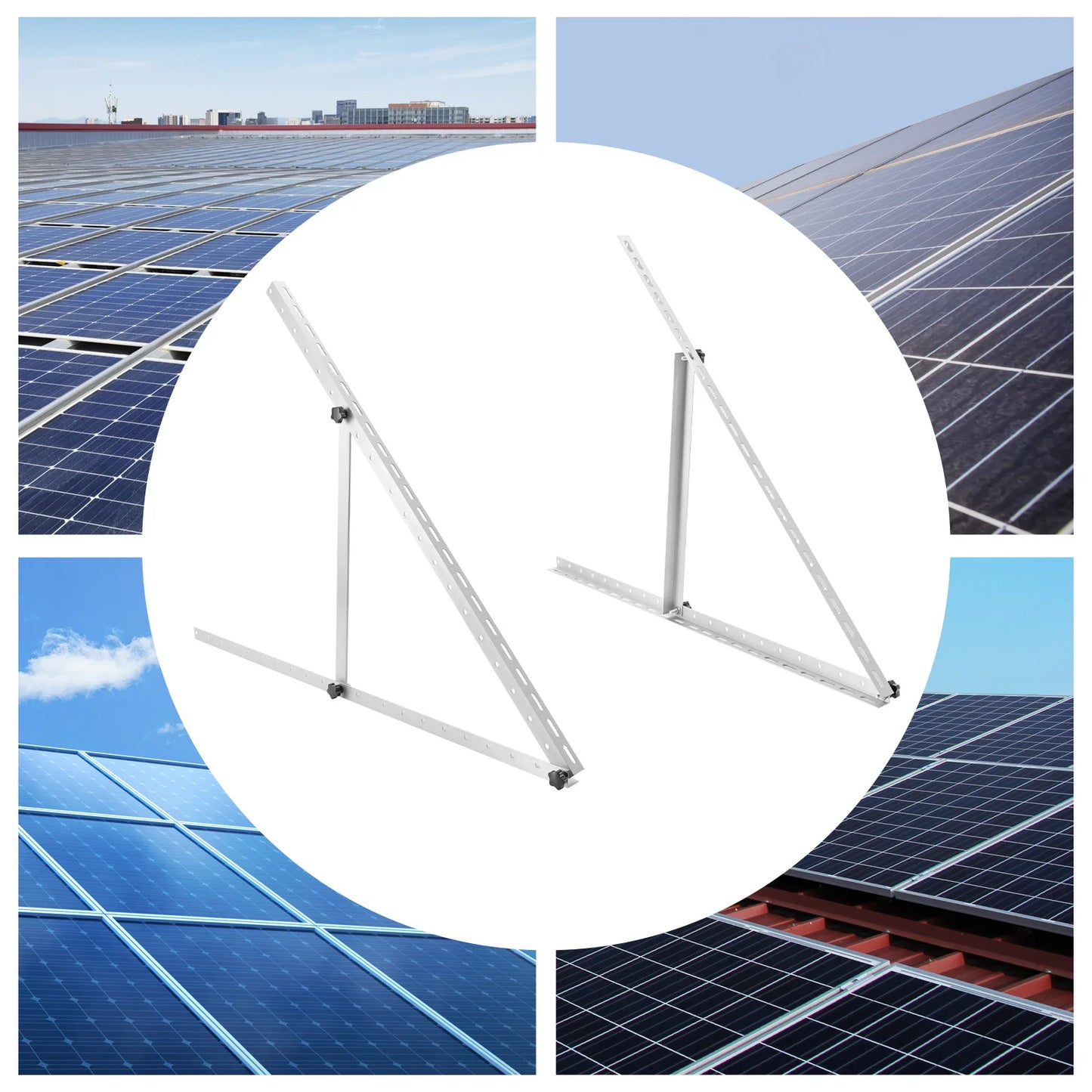 2 Pack 41" Adjustable Solar Panel Racks, Aluminum Alloy Frame, 0-90° Tilt, RV Tilt Mount Brackets for Boat / Roof