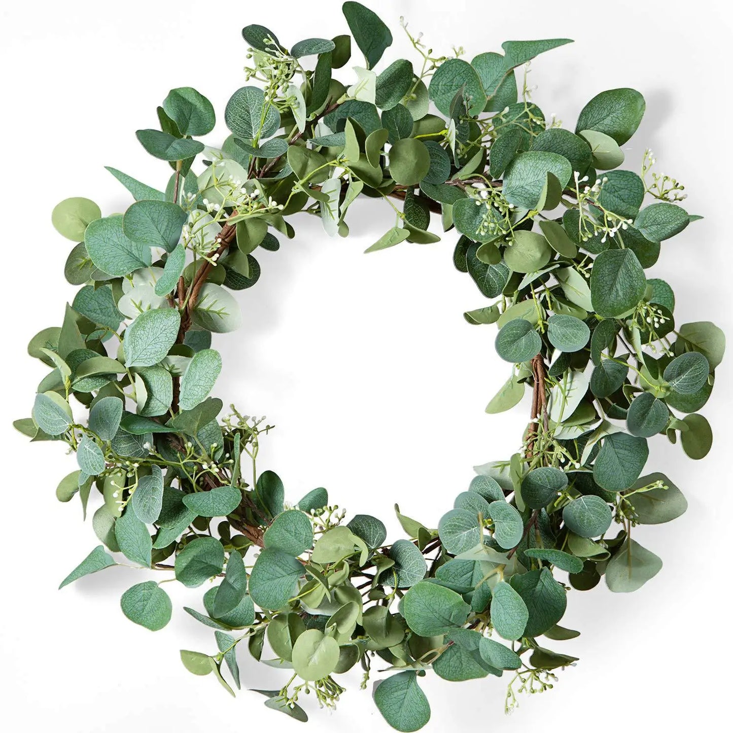45cm Easter Holiday Garden Decoration Rattan Wreath Simulation Eucalyptus Leaf Rattan Door Head Pendant
