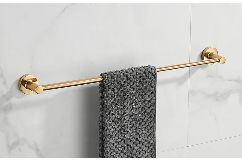 Bathroom Retractable Towel Single Bar Black, Chrome Single Towel Rack Extended Drying Towel Hanging Bar Bathroom Stainless Steel