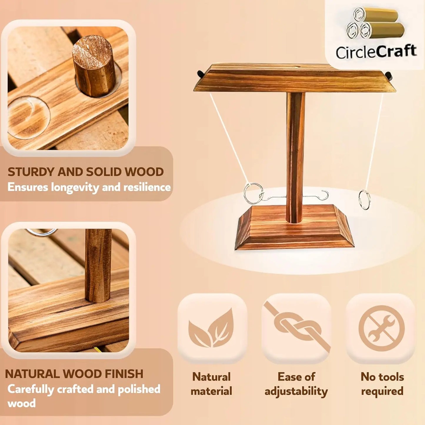 Wooden toys for throwing rings, board games for adult gatherings and parties, interactive board games for two people