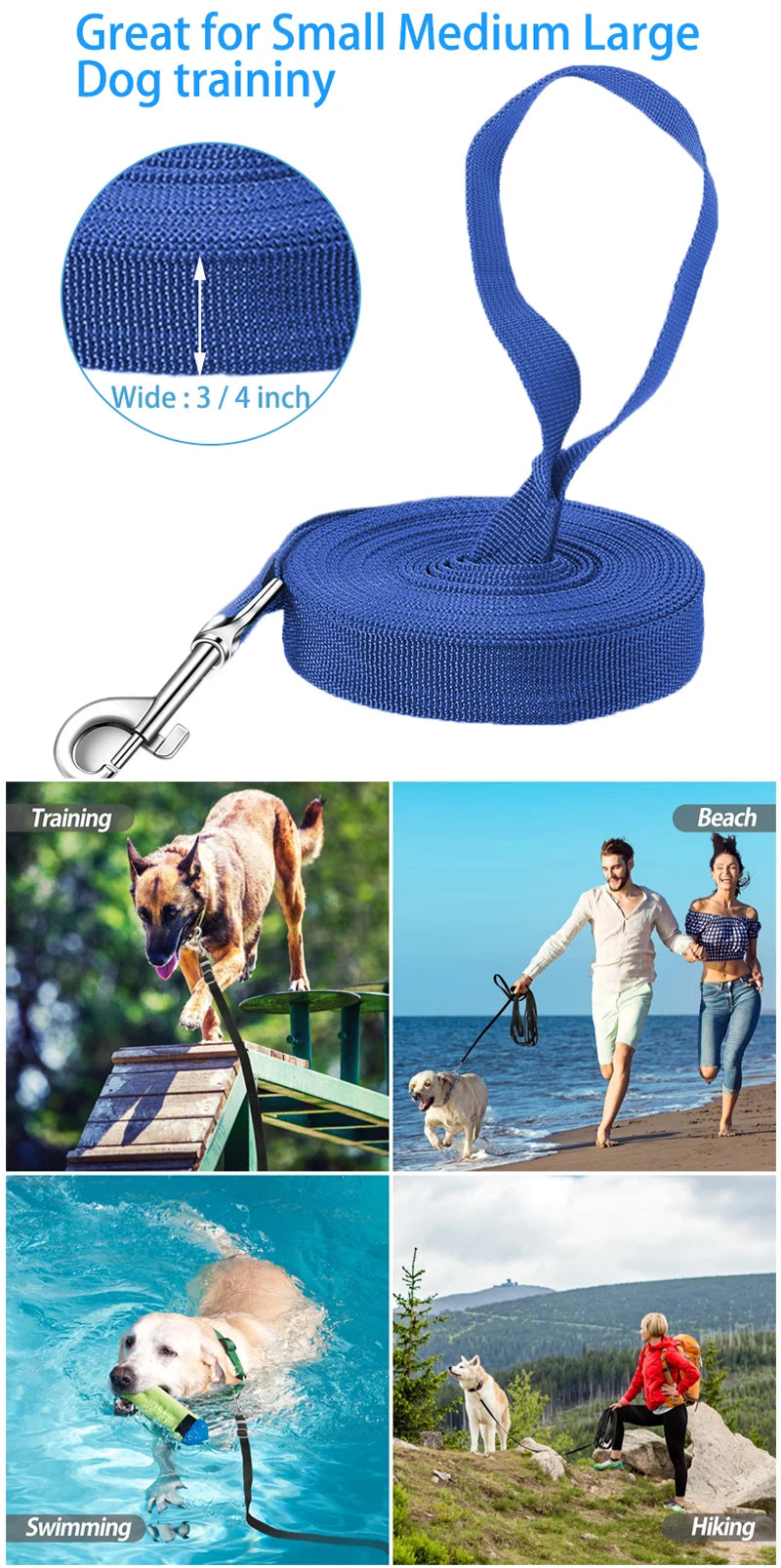 Nylon Dog Training Leash – Walking Traction Rope for Small to Large Dogs, Available in 1.5M to 10M