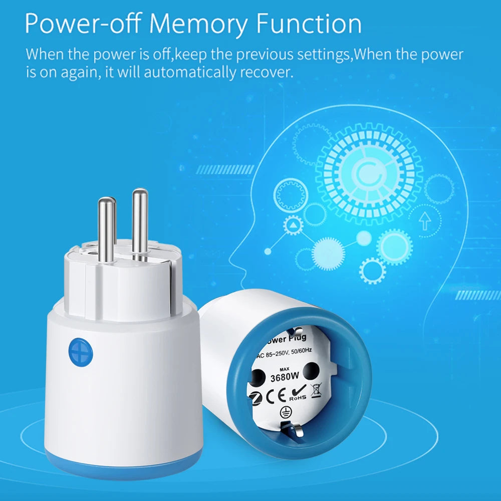 Smart Zigbee Plug Socket 3680W 16A Power Energy Monitoring Timer Switch