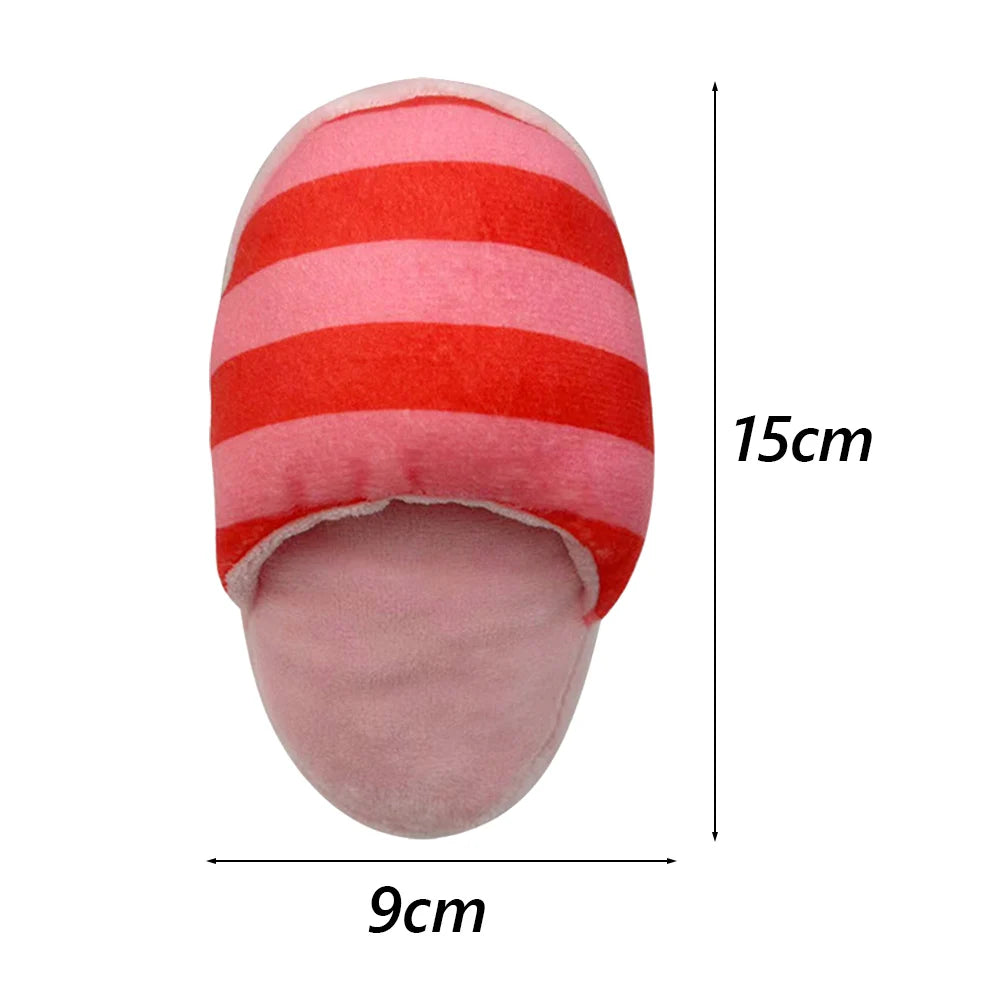 Puppy Chew Toy with Squeaker – Funny Plush Slipper for Small Dogs, Teeth-Cleaning Toy for French Bulldogs & Shiba Inus
