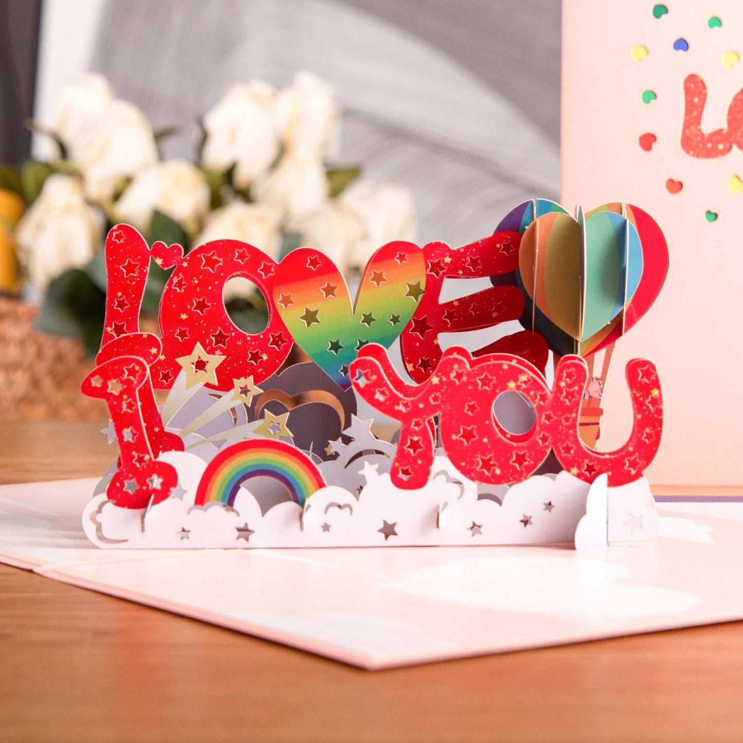 3D Love Pop Up Card for Valentine's Day Wedding Invitations Anniversary Wife Husband